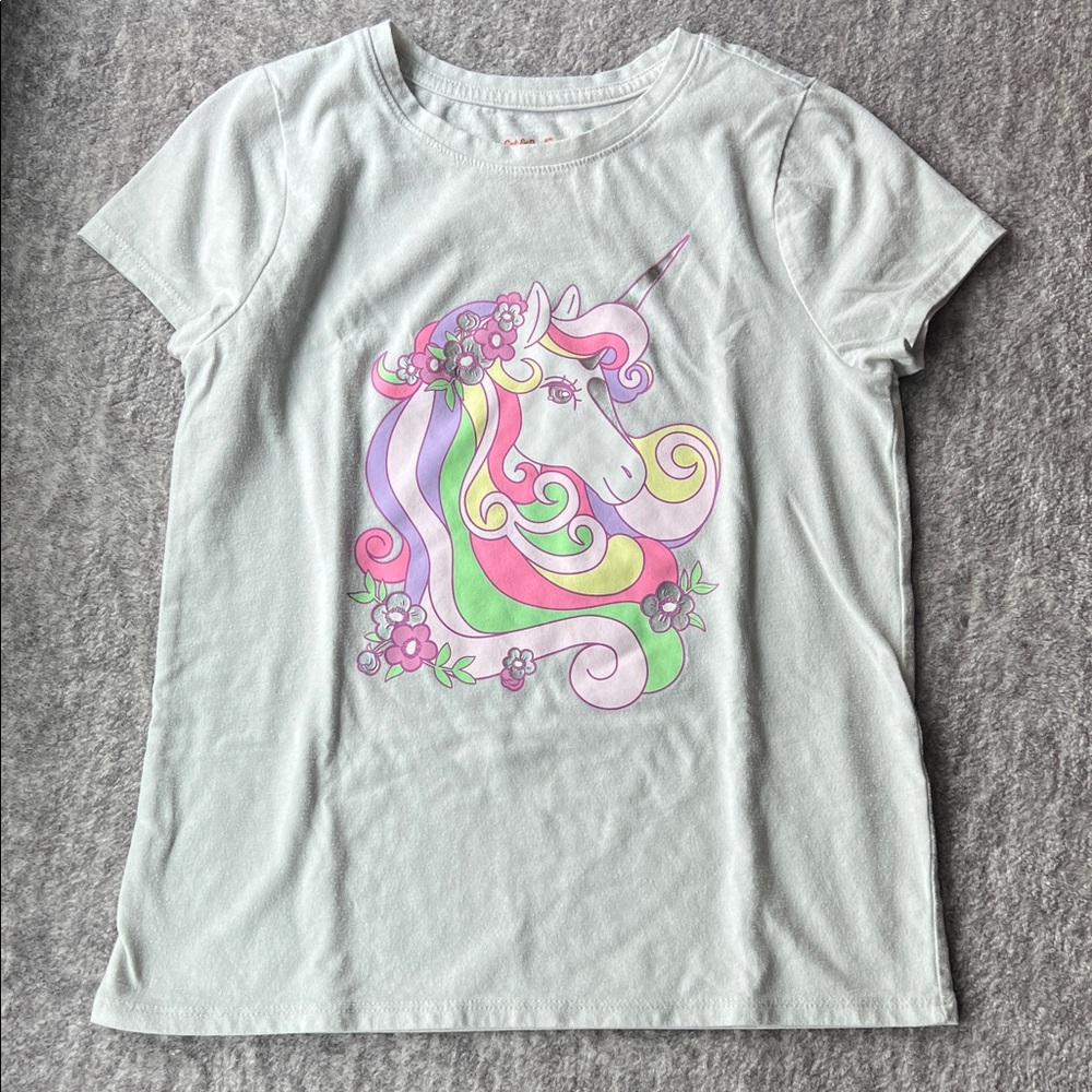Cat & Jack Unicorn Graphic Kids T-Shirt - Light Gray